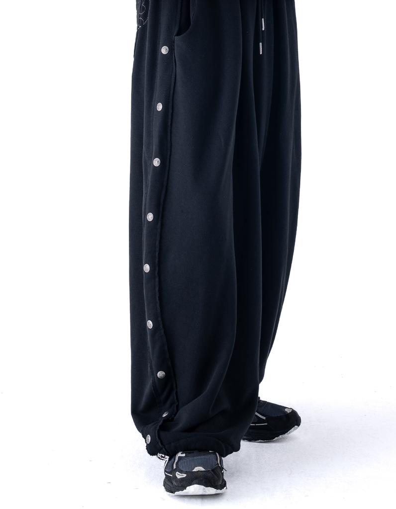 Nonbaileoseeu Side Snap False Sweatpants Black