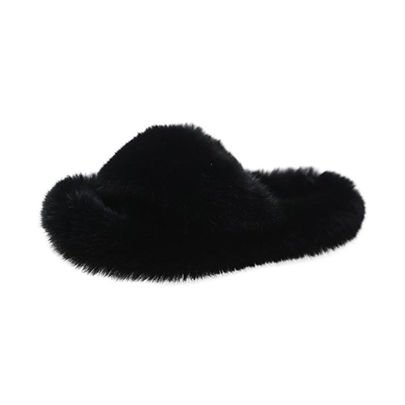 Mao Mao Slippers Women's Outer Wear 2025 New Korean Version Ins Trendy Flat Autumn and Winter Fashion Leisure Home Cross Cotton Mop