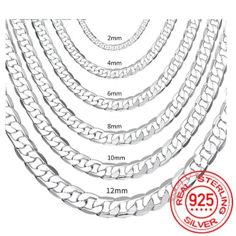 Men's Copper Necklace 2/4/6/8/10/12MM 40-75cm Face Chain Necklace Lobster Clasp Men Women Engagement Jewelry Gifts