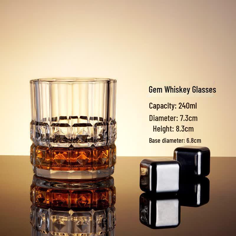 ZISIZ Retro Carved Crystal Glass Set