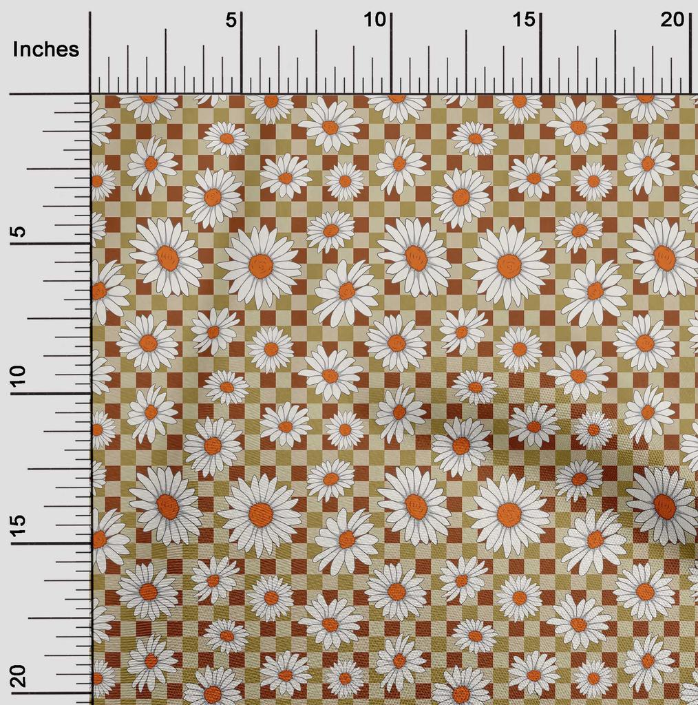 oneOone Cotton Flex Black Fabric Sunflower Floral Dress Material Fabric Print Fabric By The Yard 40 Inch