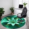 1pc Lily Flower Print Chair Carpet for Office, Round Non-Slip Durable Large Size Office Carpet, Suitable for Office, Beautiful Decoration