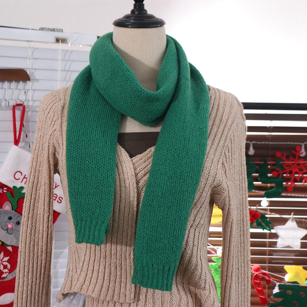 Keep Warm Knitted Scarves Long Wool Shawl Elegant Solid Color Scarf  Clothing Accessories