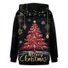 Damenmode Langarm Weihnachtsprint Lockerer Kapuzenpullover Top