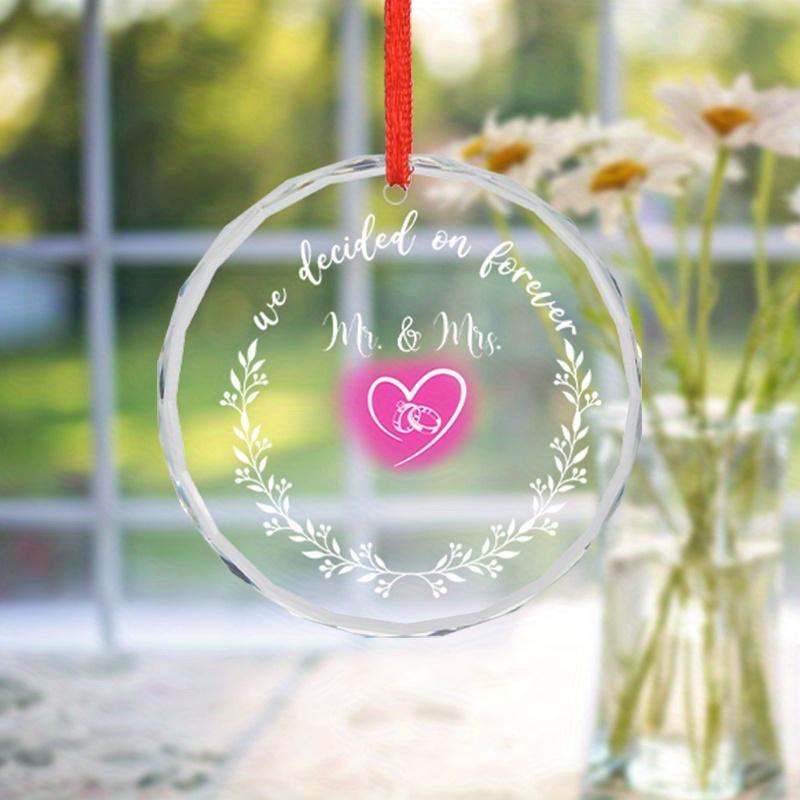 1pc/2pcs Wedding Glass Pendant-Gifts for Newlyweds Wedding Souvenirs, Wedding Scene Decor, Tree Decor, Party Decor, Backpack and Keychain Pendant