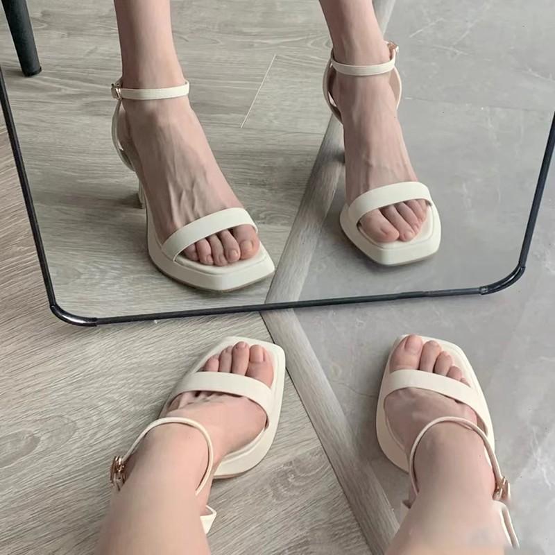 Fashion Waterproof High Heel Shoes Women's Summer New Style Thick Platform Sandals Hot Pink Fashionable Versatile Rubber Sole Shoes