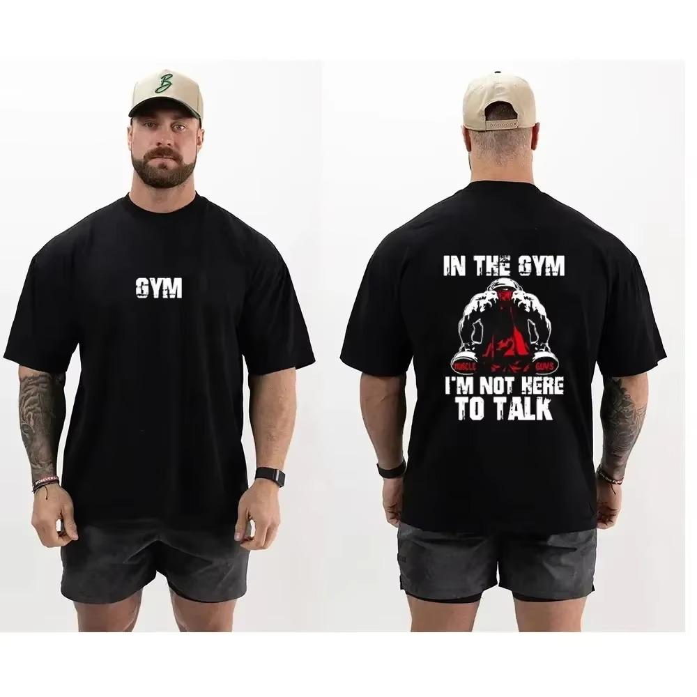 Jogger Summer New Gym Men's T-Shirt Men Vintage Oversized Tshirt CBUM Cotton Sports Fitness T Shirt Running Training T-Shirts
