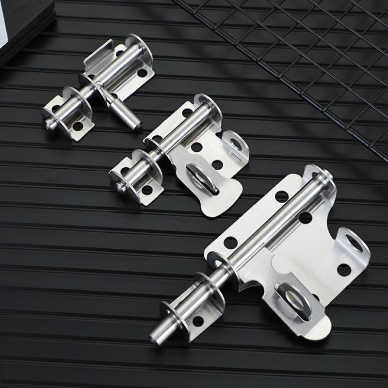 1 Set Solid Sliding Bolts Latch Hasp Stainless Steel Door Latch Home Hardware Gate Safety Toilet Door Lock