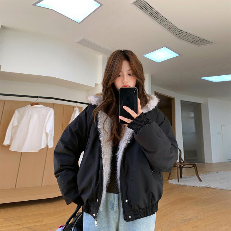 

Ретро сиденье горная резьба хлопковая куртка для женской зимы новая инструментальная хлопковая куртка с флисом и утолщенная хлопковая куртка S