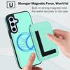 For Samsung Galaxy S24 Magnetisk deksel TPU+PU Lær Telefon Bakdeksel med Avtakbar Kortholder