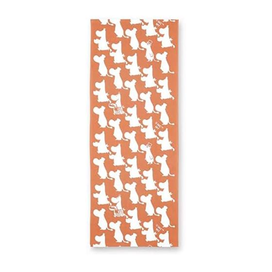 Miyamoto Towel Moomin Tenugui Moominpappa & Moominmamma Orange x Gray Approx. 33x90cm 51043