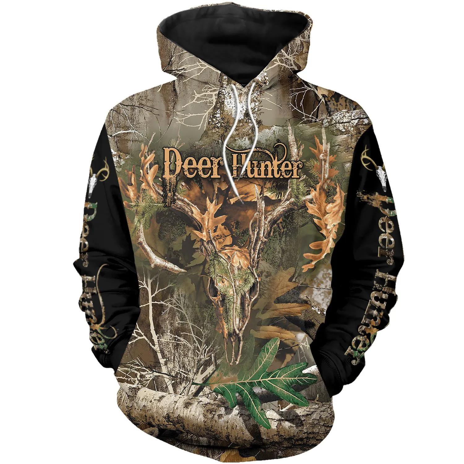 

Чоловіча толстовка з капюшоном Boar Hunter Animal Hunting Camo Pulover Tattoo Harajuku Casual ELK Hunte Світшоти Одяг великого розміру з 3D-принтом XXL