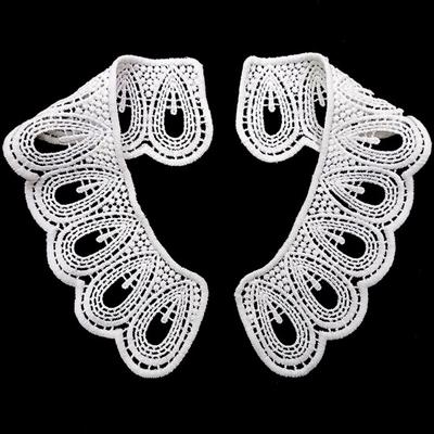 Ausschnitt DIY 3D durchbrochene bestickte Spitze Blumen gefälschter Kragen multifunktionaler weißer Ausschnitt