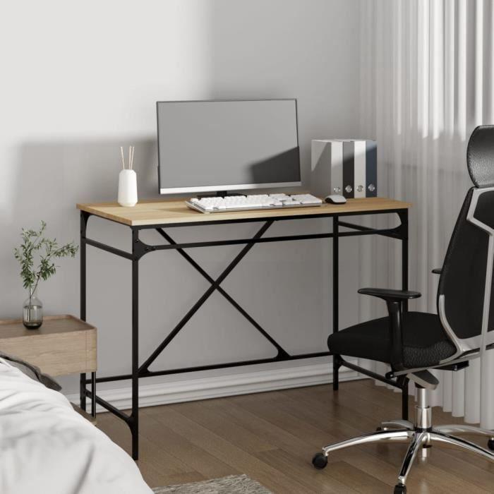 VidaXL Bureau chêne sonoma 100x50x75 cm bois d'ingénierie et fer 826720
