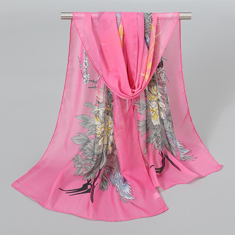 1Pc Muslim Chiffon Hijab Scarf For Women Summer Print Thin Scarves Soft Shawl Foulard Viscose Autumn Female Sunscreen Wrap Shawl