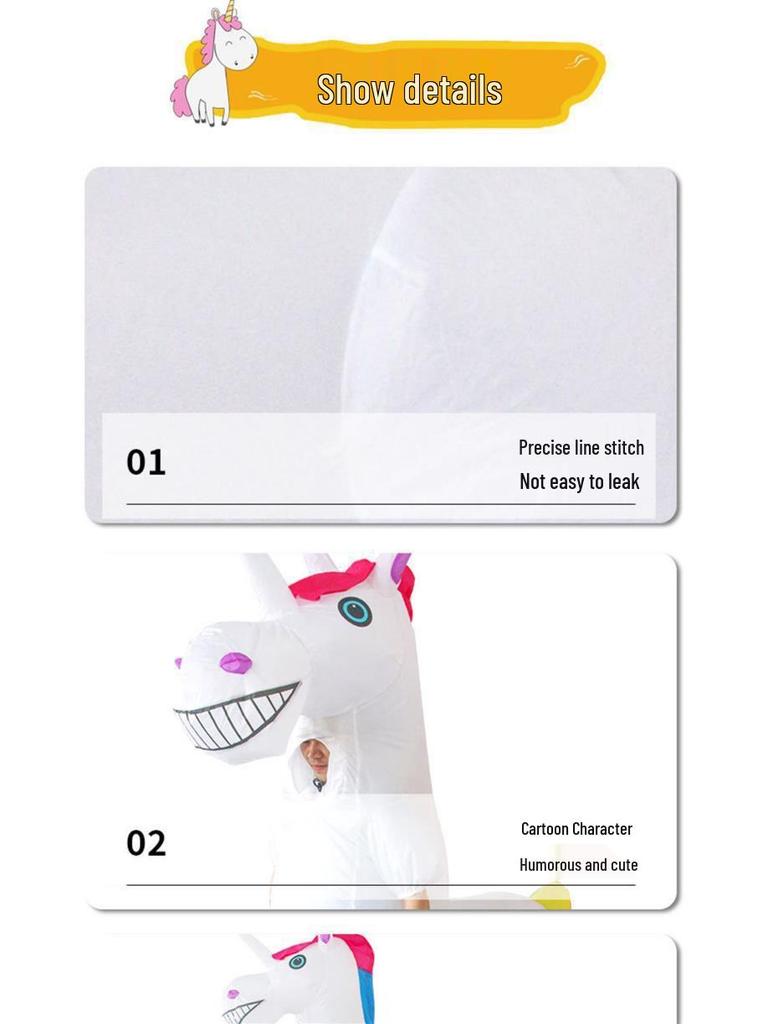 Colorful Unicorn Centaur Inflatable Costume for Children's Day Cosplay and Party Performances