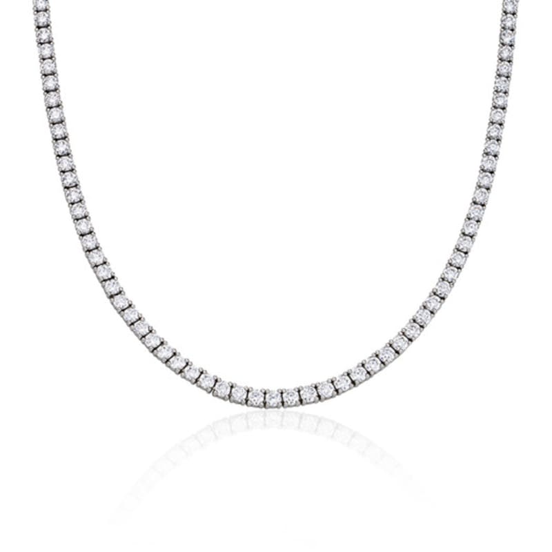 Hyeres-lor Essence Silver (W) 4-Prong Tennis Necklace 3.0mm HL4N51413W9400