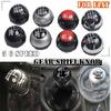 6 Speed Gear Shift Knob Shift Transmission Lever Knob Manual For Fiat 500 2012-2018 Chrome+Red 55344048