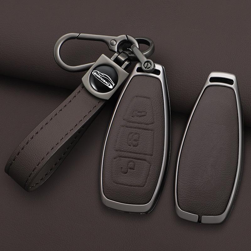 Zinc Alloy Leather Full Cover Car Key Case for Ford Focus 3 4 ST Mondeo MK3 MK4 Fiesta Fusion Kuga 2013 2014 2015 2017