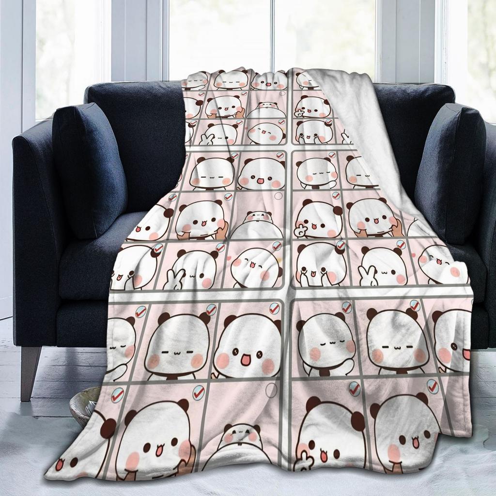 Cartoon Panda Bubu Dudu Blankets Fleece Textile Decor Multi-function Lightweight Thin Throw Blanket for Home Travel Rug Piece