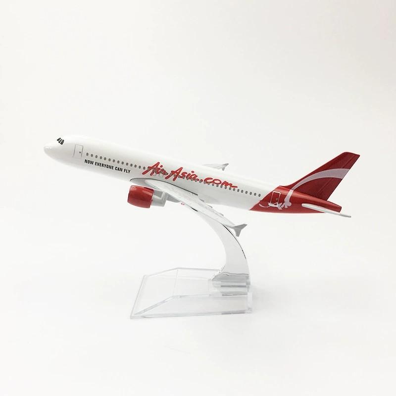 Airplane Kit Metal 320 Air Asian White 16CM A320 Diecast Aircraft Model Plane Toys (with Stand) Aviation Display Gifts