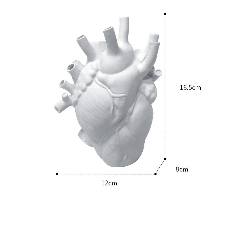Vase Nordic Style Heart Shape Anatomical Flower Flower Pot Dried Vases Sculpture Desktop Plant Pot for Home Decor Ornament Gifts
