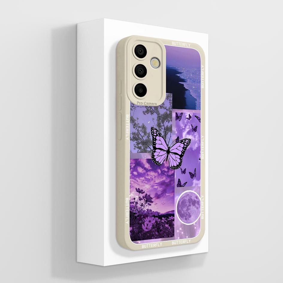 Phone Case For Samsung A15 A16 A26 A36 A56 M15 Fashion Aesthetic Butterfly Lightweight Soft Screen Protector Liquid Silicone Couples Cover For Samsung