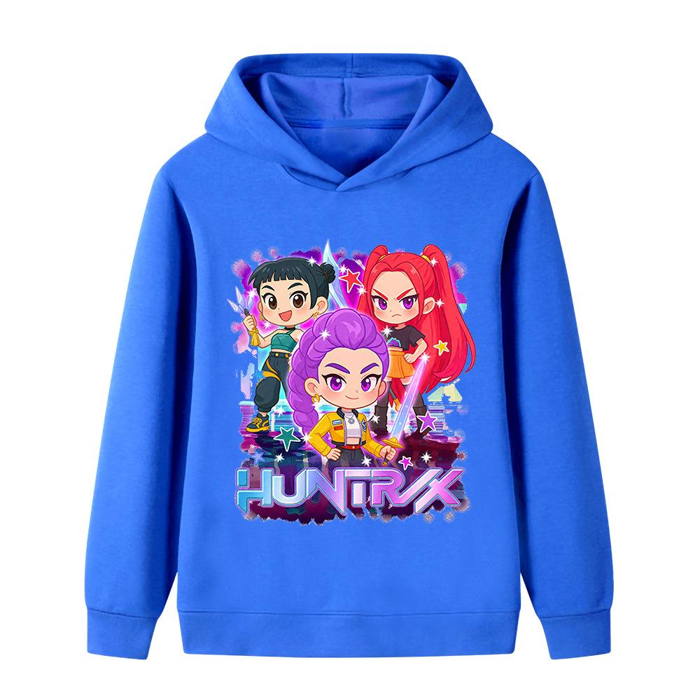 Autumn Winter Huntrx Anime Character Printed Hoodies Casual Warm Sports Long Sleeved Children's Boy and Girl Kids Unisex Hooded Sweatshirts