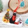 Wooden Cat Christmas Tree Pendant Snowman and Cat Christmas Decoration  Christmas Party