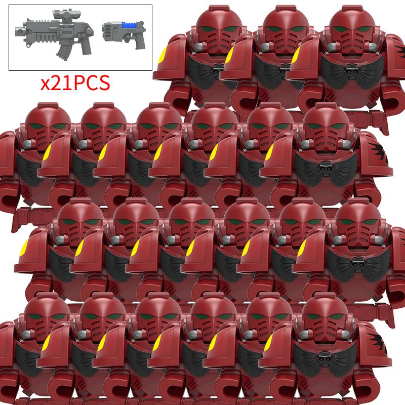 MOC Ιππότες Αίματος Άγγελοι Πολέμου Μαύρο Σφυρί Ναΐτες Στρατιώτες Πολέμου σφυριά Φιγούρες Δράσης Οικοδομικά Μπλοκ Τούβλα παιδιά DIY Παιχνίδια