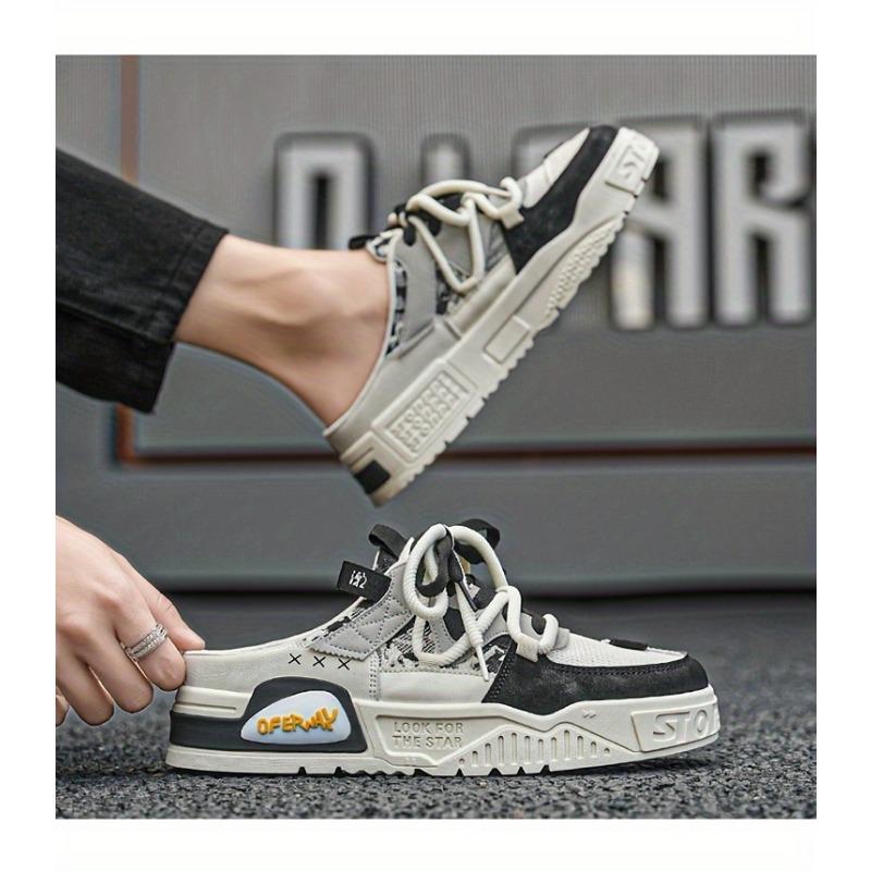 Men's Sliding Platform Shoes - Breathable, Comfortable, Hollow Design, Suitable for Outdoor Walking, Jogging, Multifunctional, All Season Wear