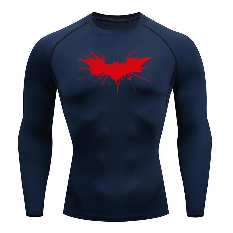Men's Print Long Sleeve Compression Shirts Gym Workout Rash Guard Athletic Fitness Running Baselayer Undershirts Tops Sportswear