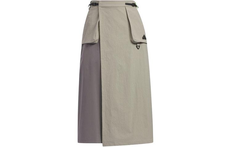 Adidas City Escape Cargo Skirt Casual Long Skirt Women s Pebble Silver Gray JE8585 L