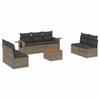 8 Piece Grey Garden Sofa Set with Cushions Poly Rattan