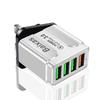 QC3.0 4-Port Fast USB Charger with EU/UK/AU Plug for Mobile Devices