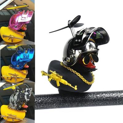 Car Interior Decoration Yellow Duck with Helmet Broken Wind for Bike Motor Without Lights Duck The Car Auto Accessories