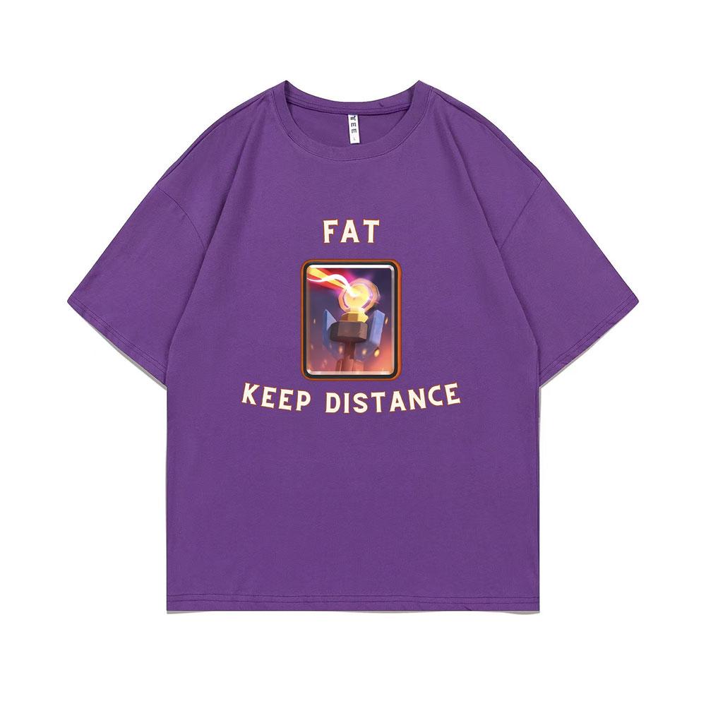 Tlustý Udržuj Vzdálenost Meme Tričko Muži Ženy Vtip Humor Dárek pro Něho a pro Ni Kawaii Roztomilá Meme Trička Nadměrné Tričko z Čisté Bavlny
