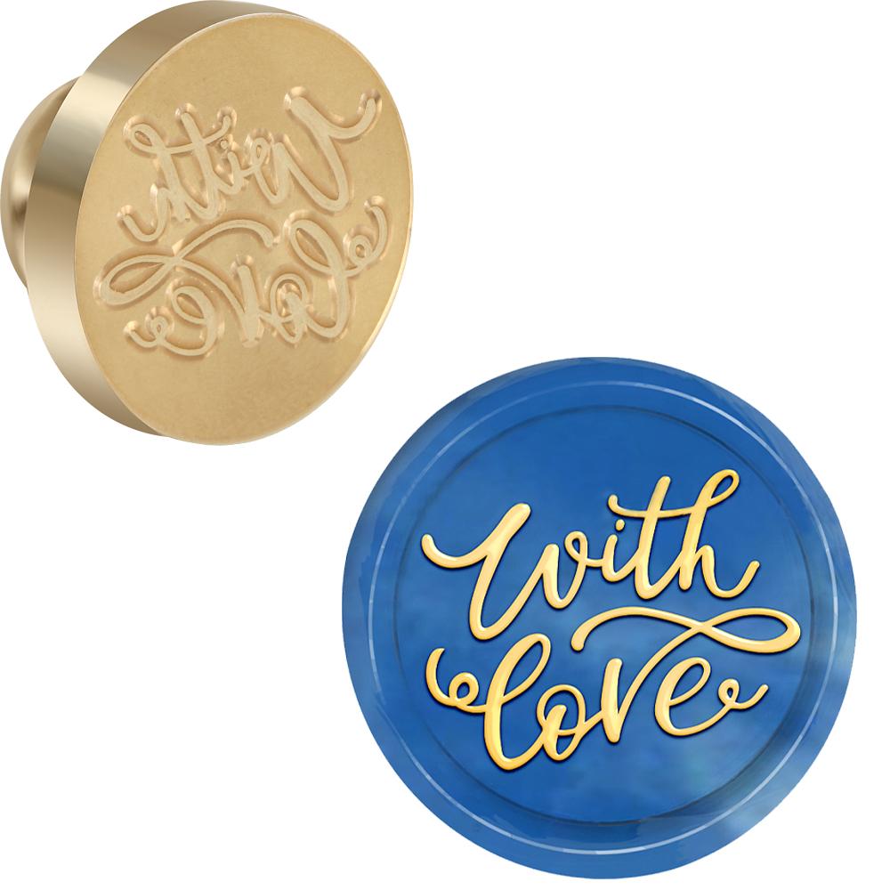 Blessing Phrases Wax Seal Stamp Retro Sealing Wax Stamp 25mm Removable Brass Head for Envelope Card Package Decoration