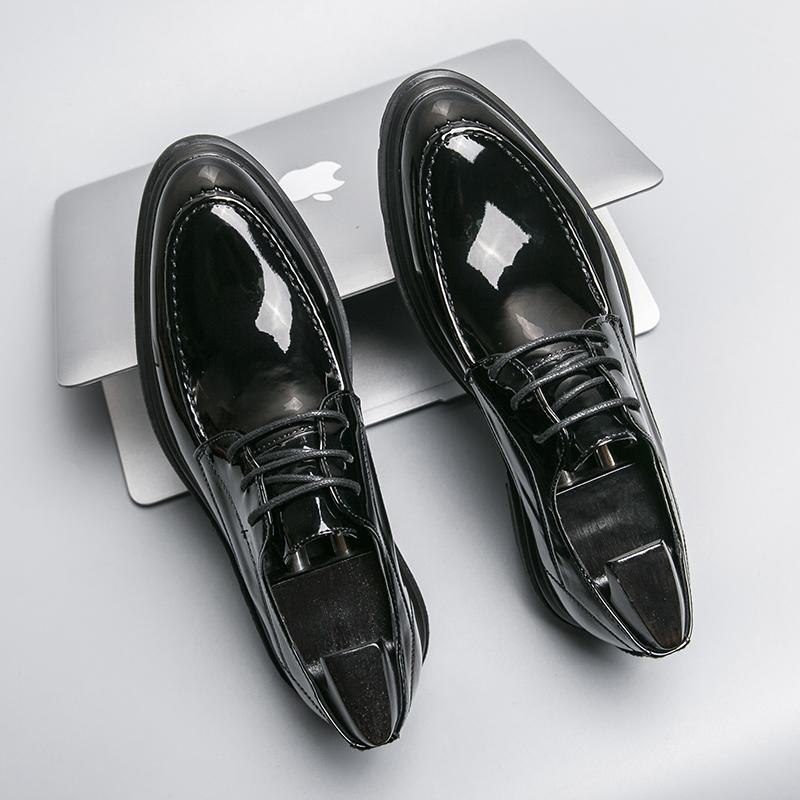 

Business British Style Oxford Shoes Men Breathable Leather Shoes Rubber Formal Dress Shoes Men Office Party Wedding Dating Shoes 46 чёрный