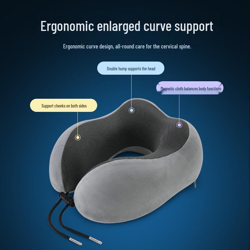 Magnettherapie U-förmiges Memory-Schaum Nackenstütz-Reisekissen