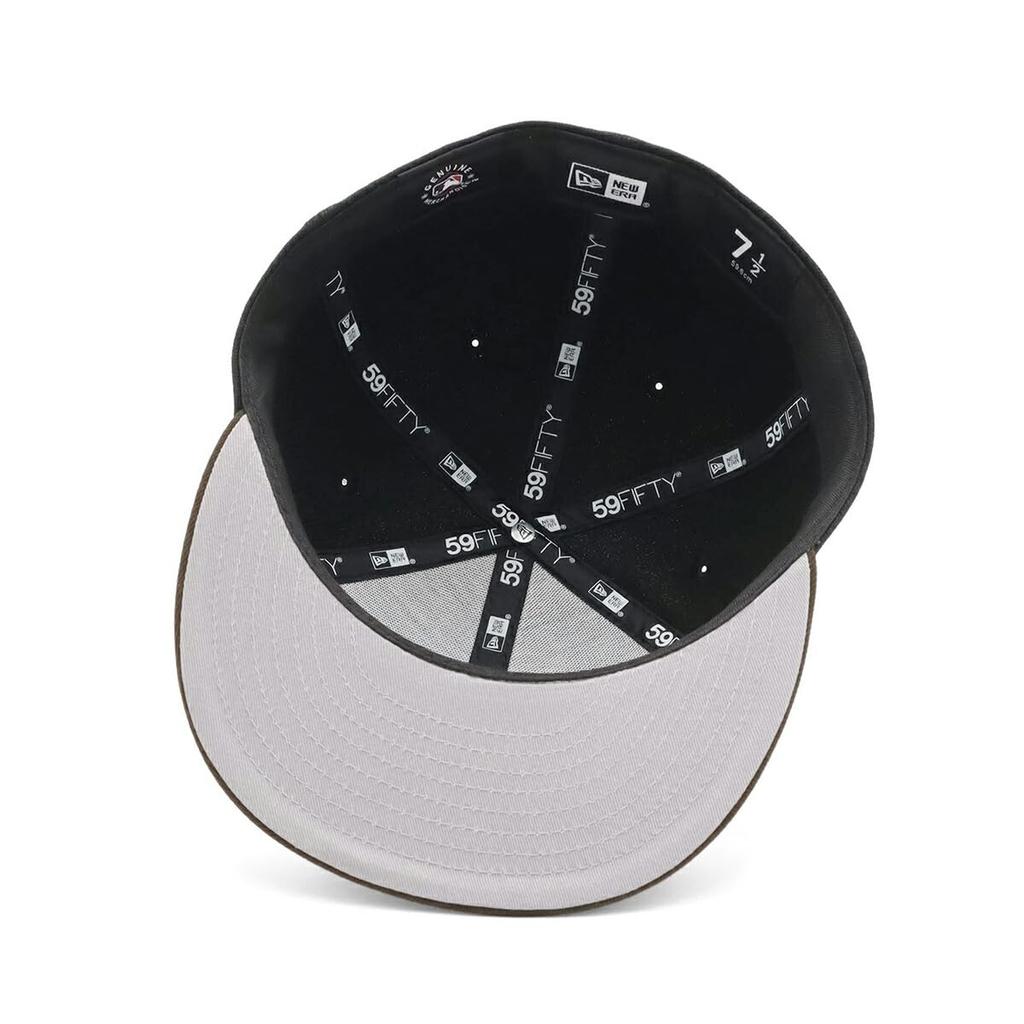 New Era 59FIFTY MLB Los Angeles Dodgers Fitted Cap, LA Black/Walnut 2-Tone Under Visor, ONSPOTZ Exclusive, Size 7 3/8, Unisex (NER34C2827)