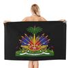 Haitian Flag Print Microfiber Bath Towel Super Absorbent Beach Towel For Travel Swimming Gym Outdoor Sports
