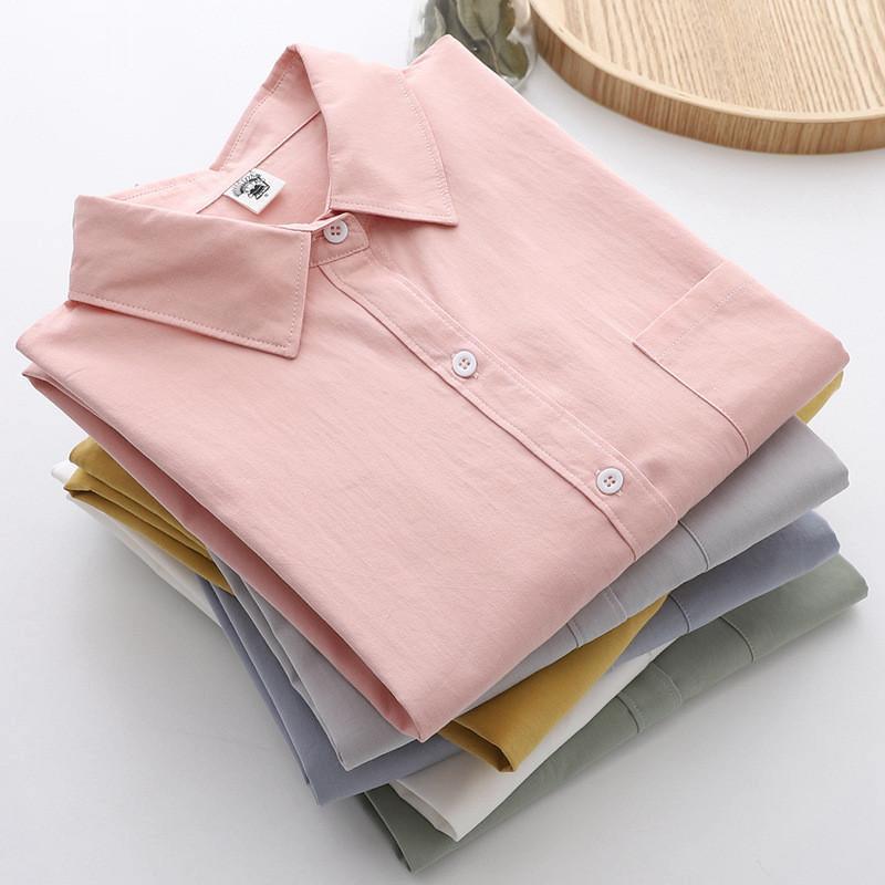 

Белые рубашки, женские блузки, женские топы с длинными рукавами, однотонная женская одежда, верхняя одежда, студенческая одежда, весенние новости