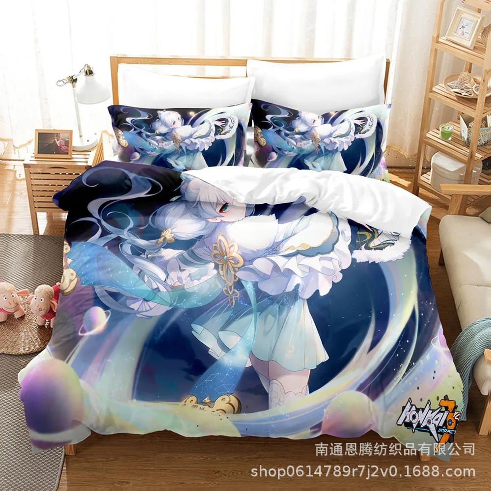 2014 Honkai Impact 3 Sängkläder Set Enkel Twin Full Queen King Size Kawaii Flicka Sängset Tonåring Sovrum Påslakanset 3D-tryck