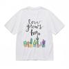 Women's Breathable Classic T-Shirt Colorful Pots Love Growth Quote Tee