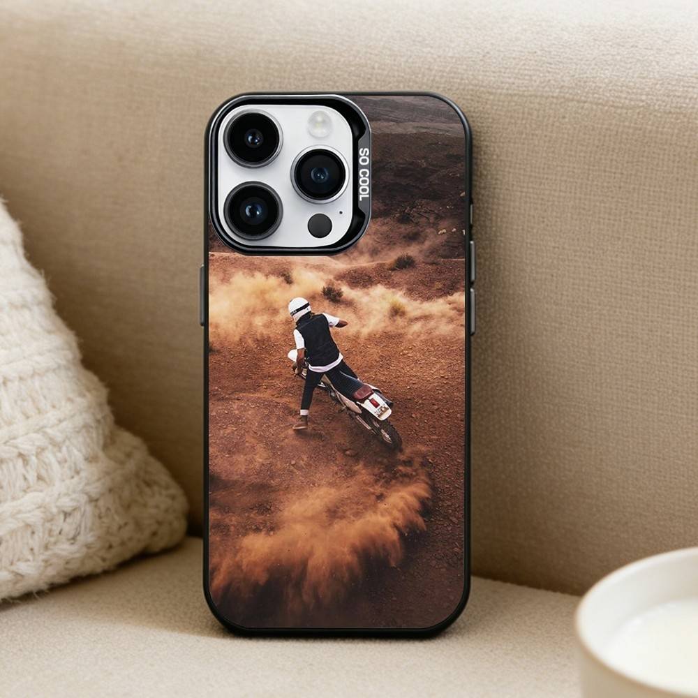 

Mountain Moto Bike Phone Case For iPhone 16,15,14,13,12,17,Pro,MAX Black Matte Shockproof Cover iPhone15promax