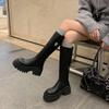 Niche design sweet cool babes platform knight boots 2025 autumn and winter new fashion high boots round head thick heel boots women