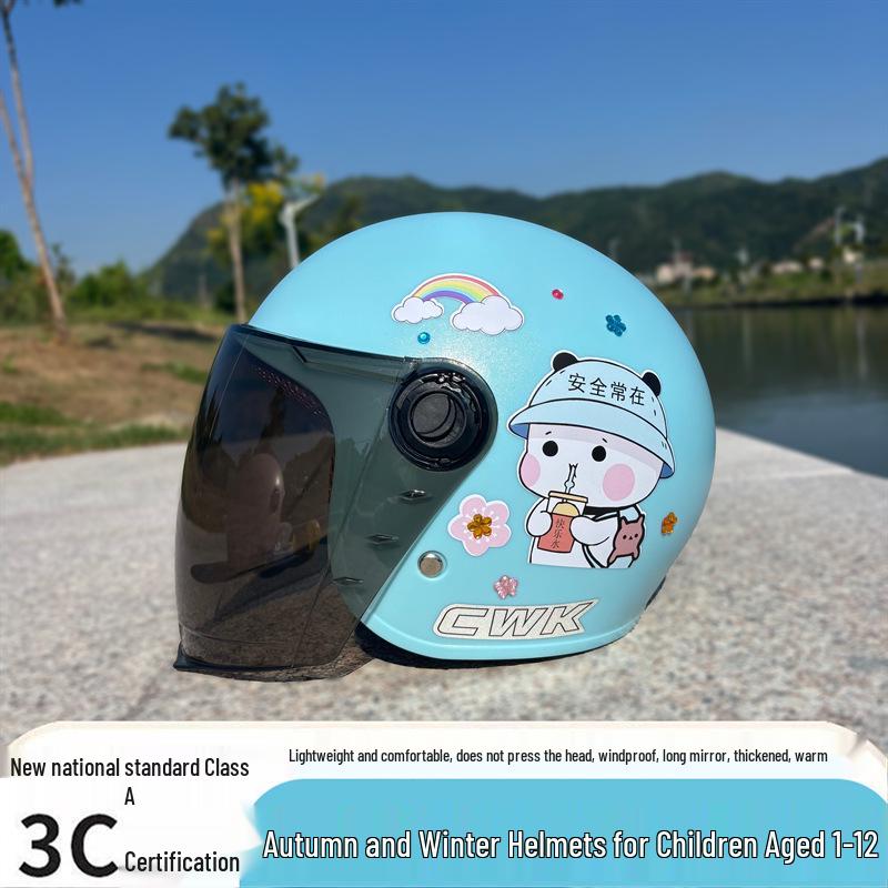 

HL Cat 3C-Certified Anti-Fall Helmet for Girls (Ages 1-12) - Autumn/Winter Electric Scooter Safety 5-12 Years Autumn/Winter with Gem Stickers