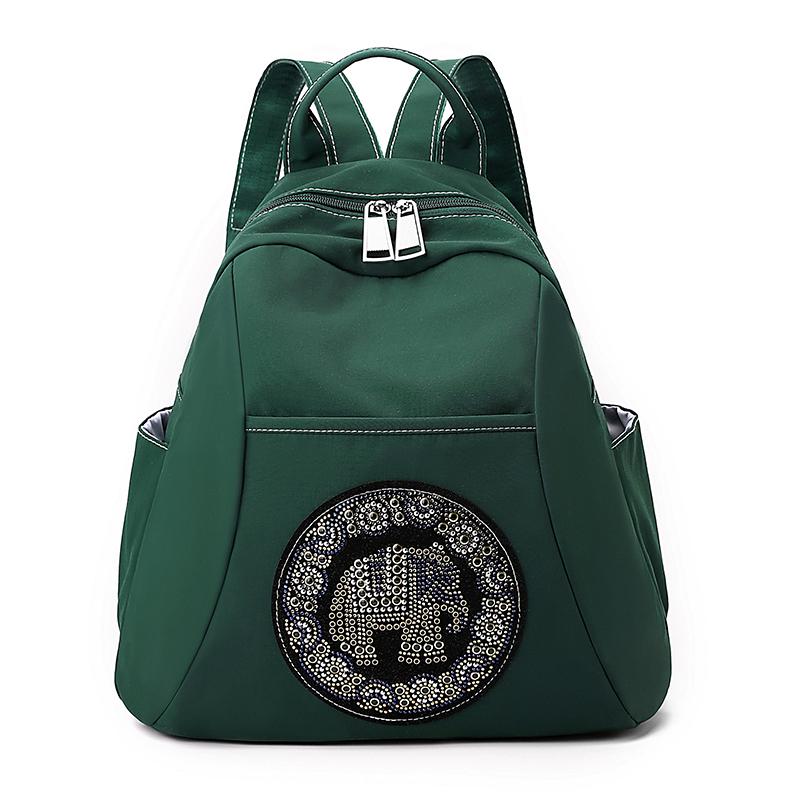 

Женский нейлоновый рюкзак с изображением слона, водонепроницаемый, легкий, большой вместимости, студенческий школьный рюкзак темно-зеленого