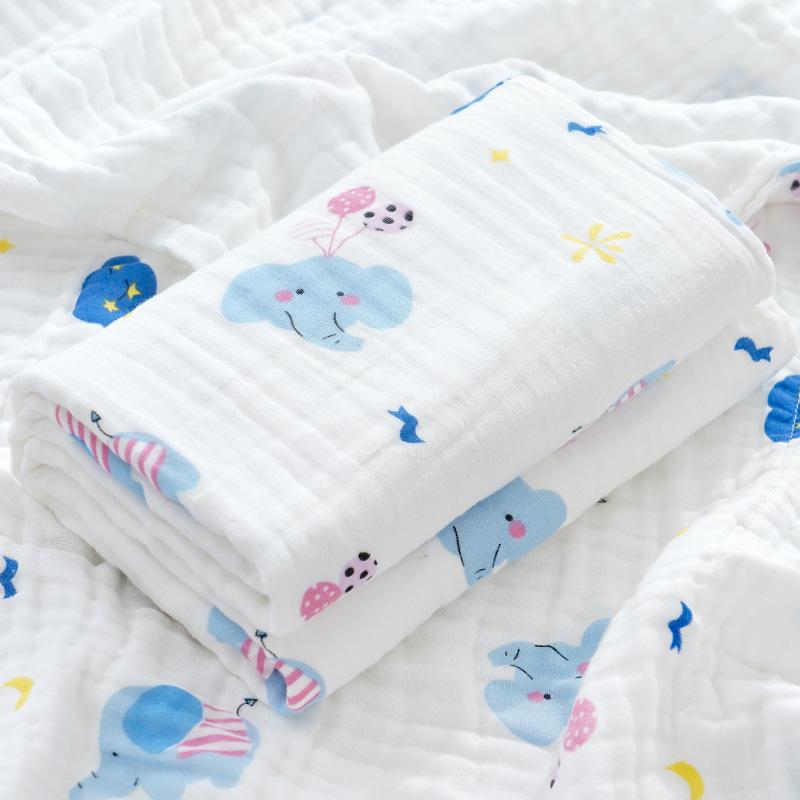 Umweltfreundliche Atmungsaktive Neugeborenen Baby Mullwindel Bedruckte Musselin Swaddle Decke Baby Badetuch